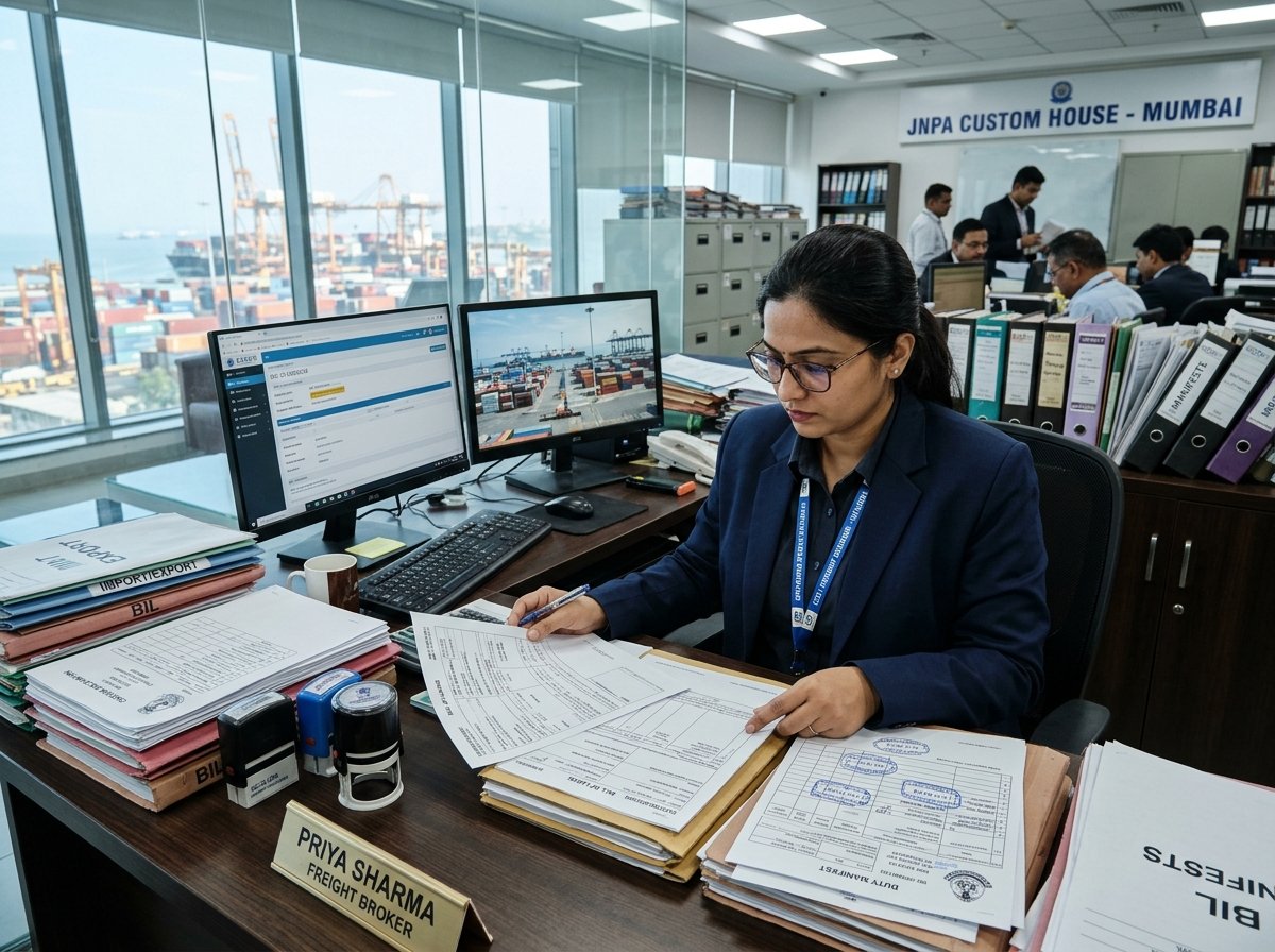 JNPA Mumbai Customs Coordination and Official Duty Manifest Filing